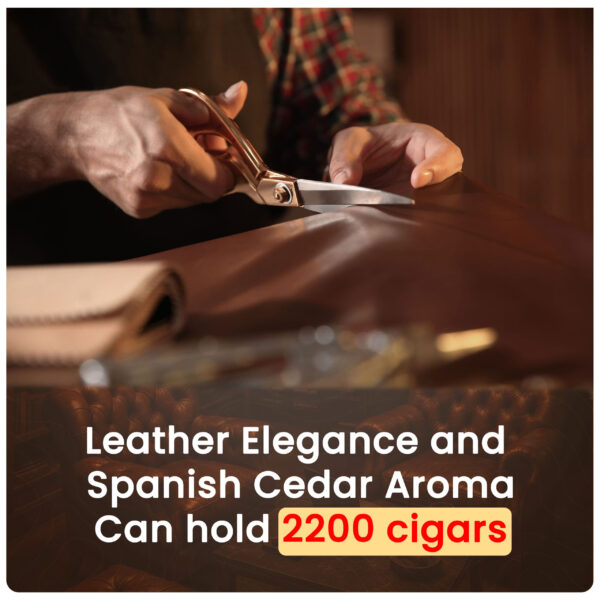 Afidano L8 Electric Cigar Humidor – 2200 Cigars, Leather Finish, App Control, Fingerprint Lock - Image 4