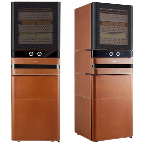 Afidano L8 Electric Cigar Humidor – 2200 Cigars, Leather Finish, App Control, Fingerprint Lock