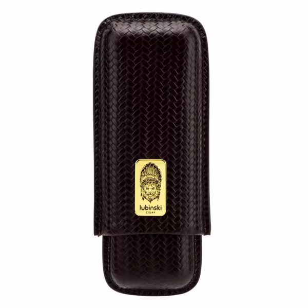 Luxury Cigar Leather Case For 2 Cigar Case Portable Leather Cigar Case Cigar Tube Gift Box Brown