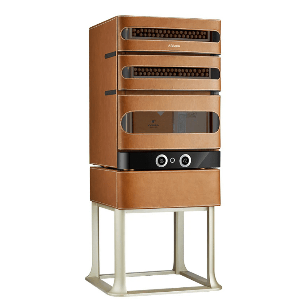 Afidano Electric Cigar Humidor Temperature and Humidity Control  with Classic Leather and Spanish Cedar Drawers 250 Cigars L3 - Image 2