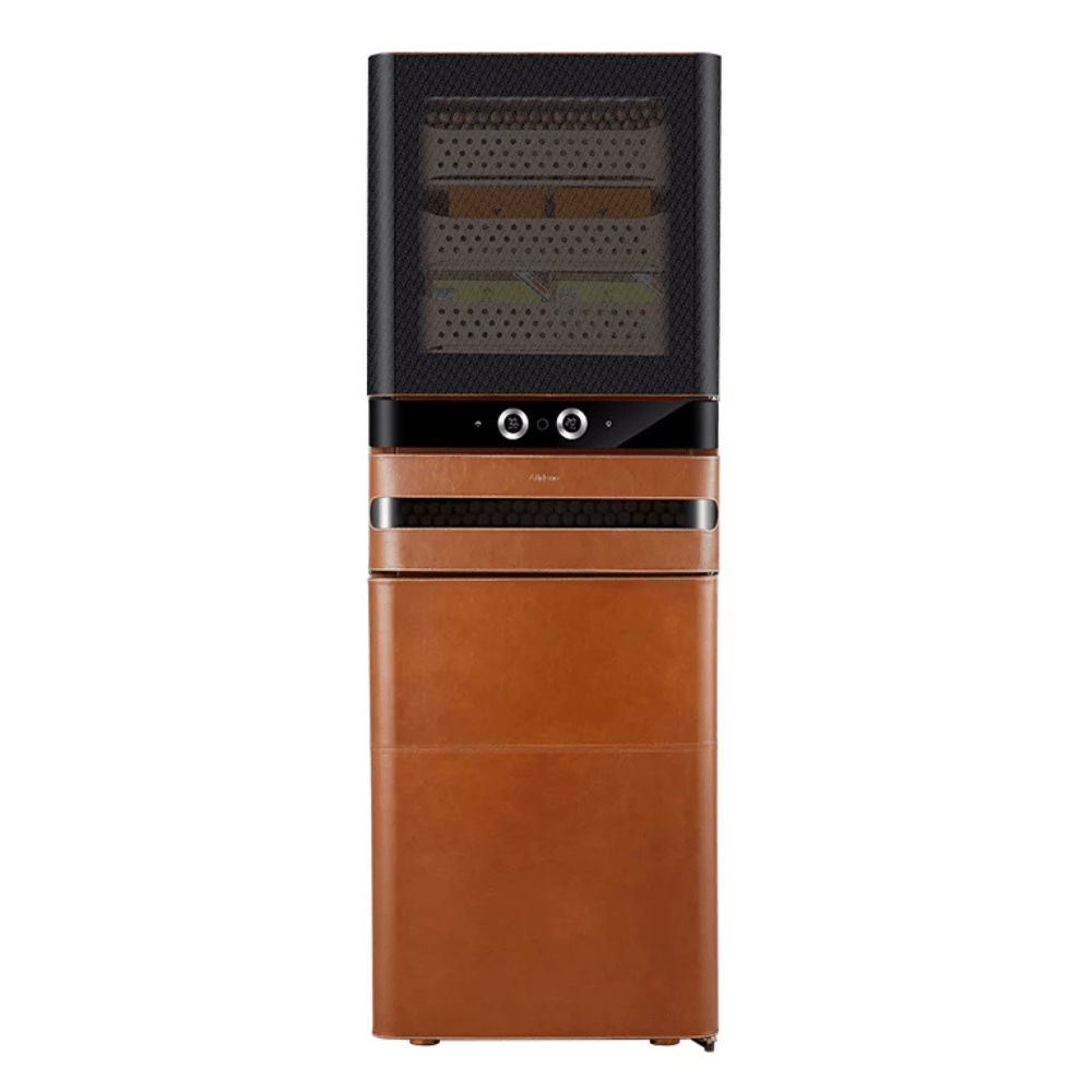 Afidano Electric Cigar Humidor Temperature and Humidity Control with Classic Leather and Spanish Cedar For 1500 Cigars L6 - Image 3
