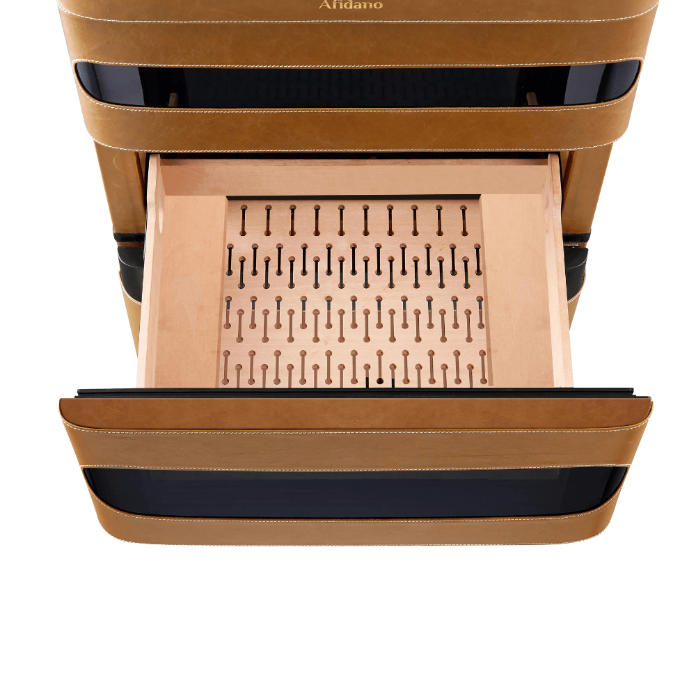 Afidano Electric Cigar Humidor Temperature and Humidity Control  with Classic Leather and Spanish Cedar Drawers 250 Cigars L3 - Image 7