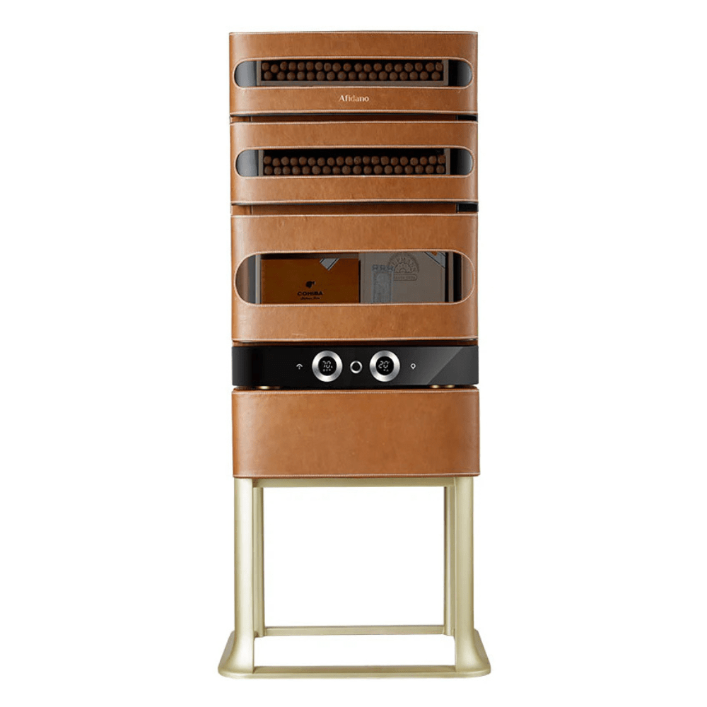 Afidano Electric Cigar Humidor Temperature and Humidity Control  with Classic Leather and Spanish Cedar Drawers 250 Cigars L3 - Image 3