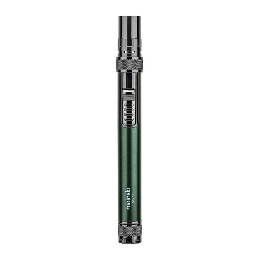 Cigar Lighter Metal Windproof Butane Gas Lighter with Cigar Puncher and Holder Gift for Men Green