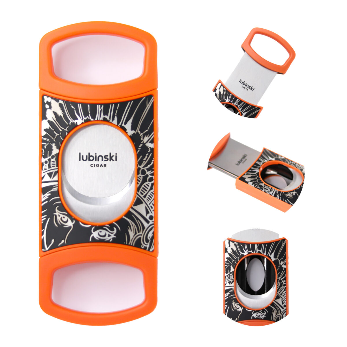 Stainless Steel Pocket Cigar Cutter V- cut cigar  Double Blades With Cigar Stand Gift Box