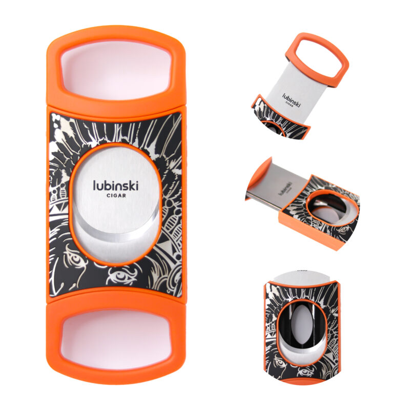 Stainless Steel Pocket Cigar Cutter V- cut cigar Double Blades With Cigar Stand Gift Box
