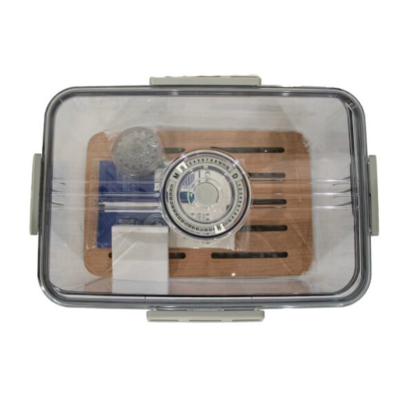Transparent Acrylic Cigar Humidor | Airtight Travel Box with Cedar Tray & Hygrometer - Image 5