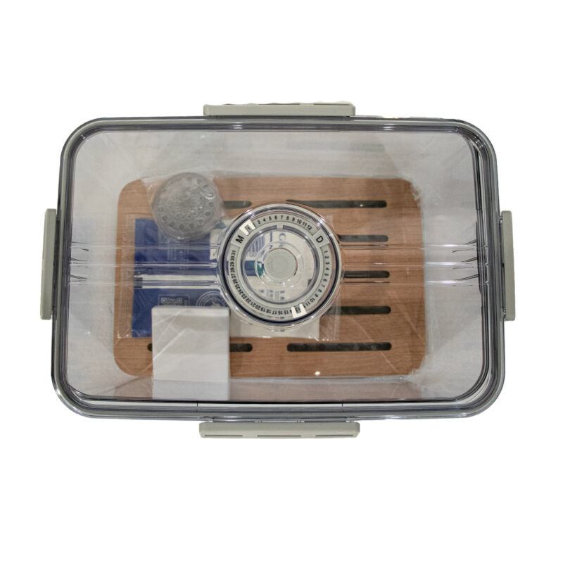 Transparent Acrylic Cigar Humidor | Airtight Travel Box with Cedar Tray & Hygrometer (Medium)