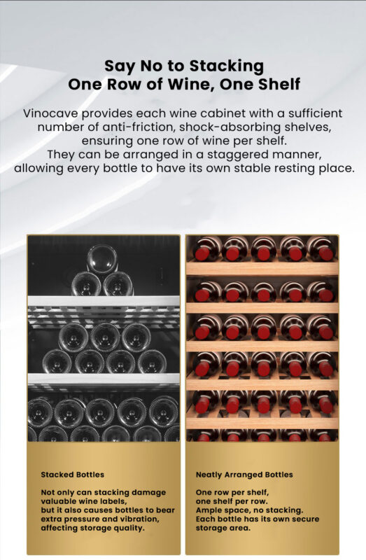 Vinocave CWC‑200A 80-Bottle Wine Refrigerator | Stainless Steel Cooler with Beech Wood Shelves