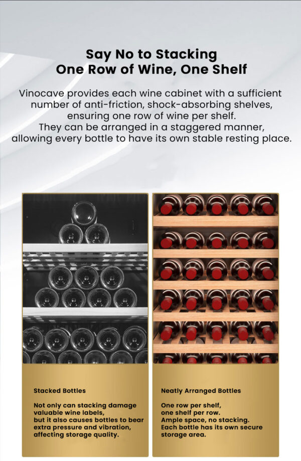 Vinocave CWC‑200A 80-Bottle Wine Refrigerator | Stainless Steel Cooler with Beech Wood Shelves - Image 12