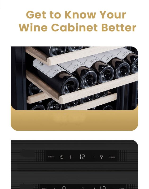 Vinocave CWC‑200A 80-Bottle Wine Refrigerator | Stainless Steel Cooler with Beech Wood Shelves