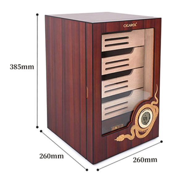 CIGAROL Electric Cigar Humidor Cabinet | Ornate Dragon Design with Spanish Cedar Drawers - Image 7