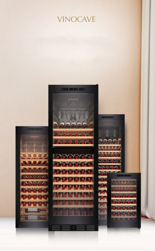 Vinocave CWC‑200A 80-Bottle Wine Refrigerator | Stainless Steel Cooler with Beech Wood Shelves