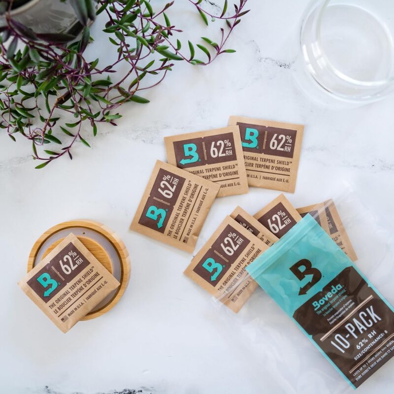 Boveda 62% RH 2-Way Humidity Control | Size 8 in 10-Count Resealable Bag | small bags