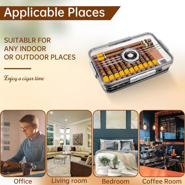 CIGARLOONG Clear Humidor: 30-Cigar Storage Box with Humidifier & Hygrometer - Image 3