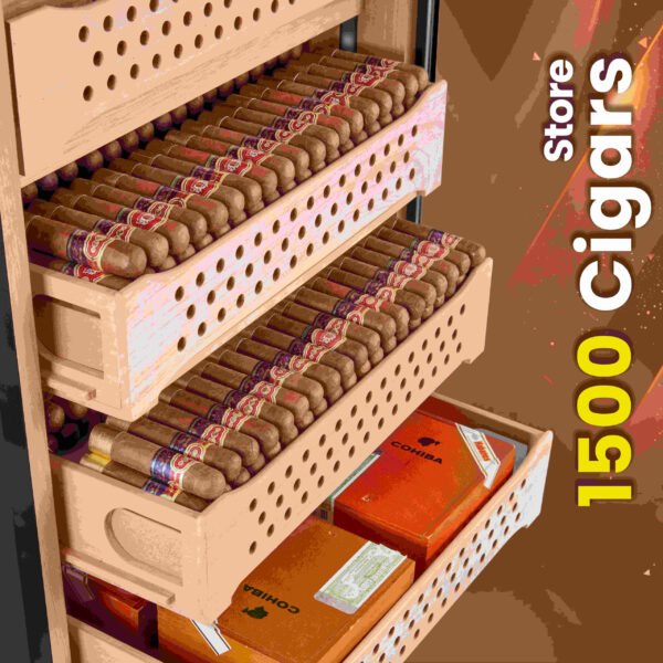 Afidano B6 (1200-1500) Count Electric Cigar Humidor: Ultimate Steel Cabinet with Smart Climate Control - Image 4