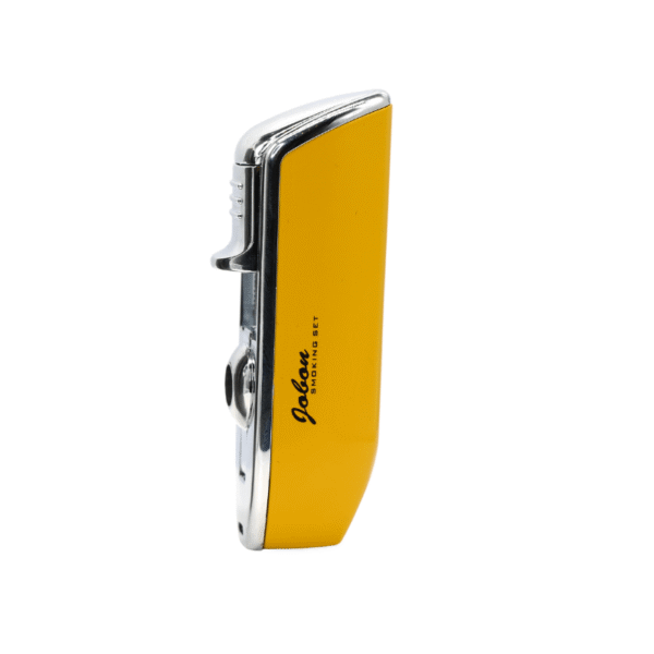 JOBON Triple Jet Flame Lighter - Windproof Butane Torch Lighter (Yellow & Silver) - Refillable Cigar Lighter with Custom Gift Box - Image 3