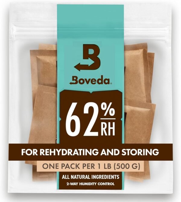 Boveda 62% Humidor Packets - 2 Way Humidity Control Packs - Size 67-4 Count Resealable Bag- Cigar Humidor Accessories - Bulk Humidity Packs - Relative Humidity Packs - Humidor Packet - Boveda Packs