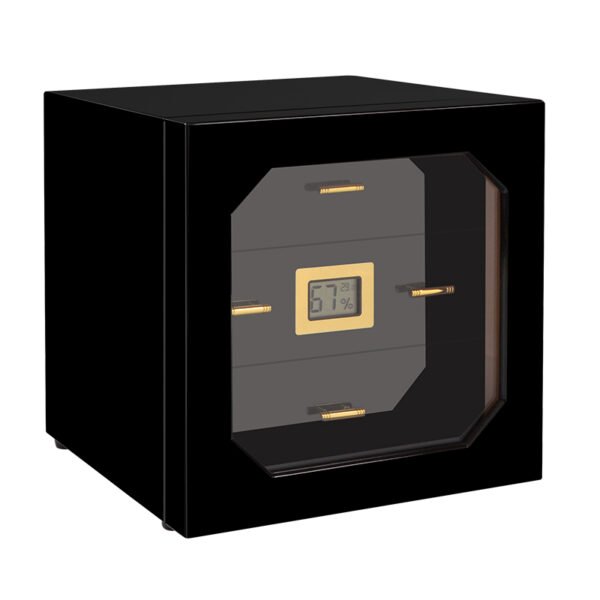 Clear Acrylic Humidor | Portable Cigar Box with Cedar Tray & Hygrometer - Image 2