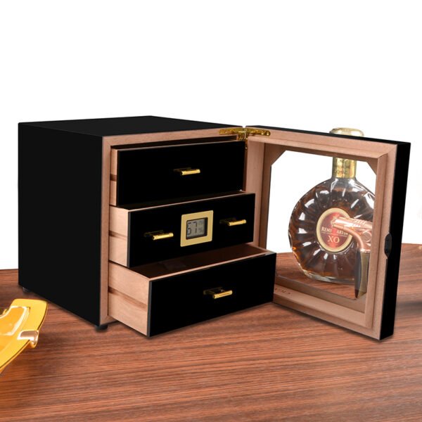 Clear Acrylic Humidor | Portable Cigar Box with Cedar Tray & Hygrometer - Image 8
