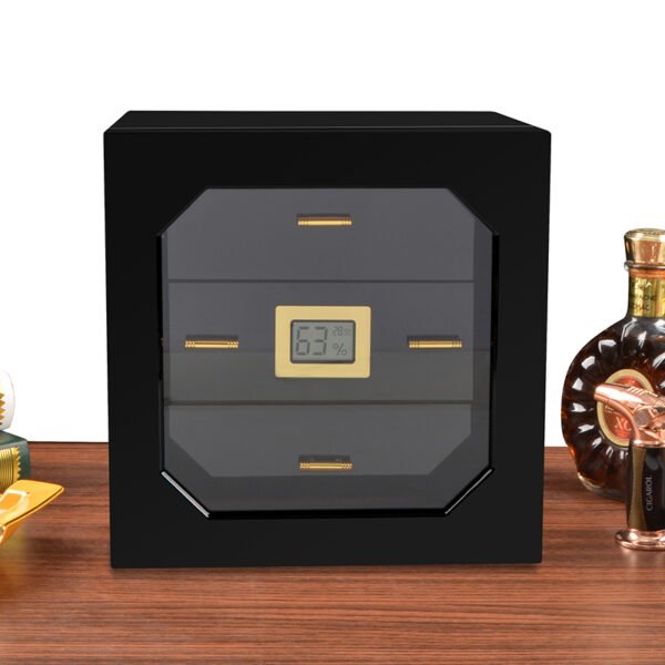 Clear Acrylic Humidor | Portable Cigar Box with Cedar Tray & Hygrometer - Image 6