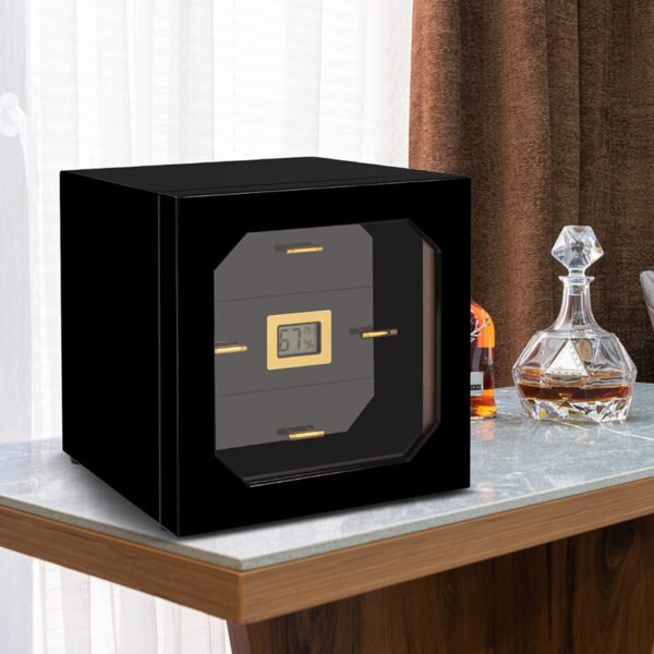 Clear Acrylic Humidor | Portable Cigar Box with Cedar Tray & Hygrometer - Image 5
