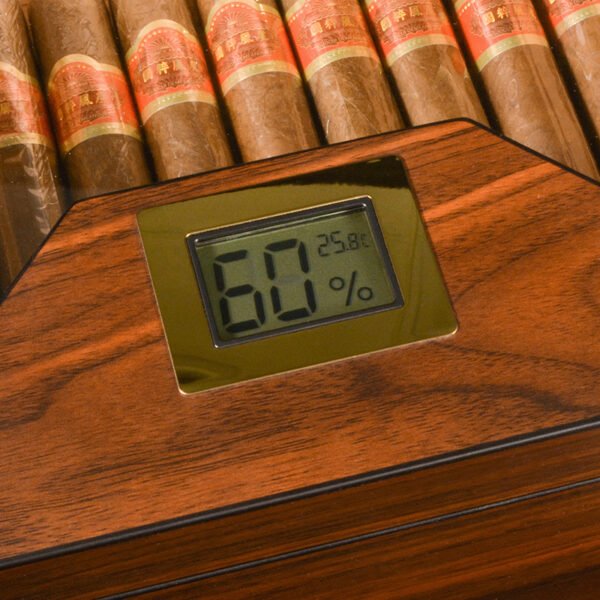 Cigarloog desktop Glass Top Cigar Humidor with Drawer | Digital Hygrometer & Spanish Cedar - Image 9