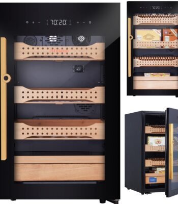 Luxury Cigar Humidor Cabinet by Hemingway – Temperature Controlled Storage