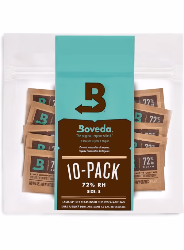 Boveda 72% RH Two-Way Humidity Control Packs (10-Pack) - All-in-One Humidification Solution for Cigar Humidors - Restores & Maintains Humidity