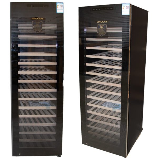 Vinocave CWC‑200A 80-Bottle Wine Refrigerator | Stainless Steel Cooler with Beech Wood Shelves