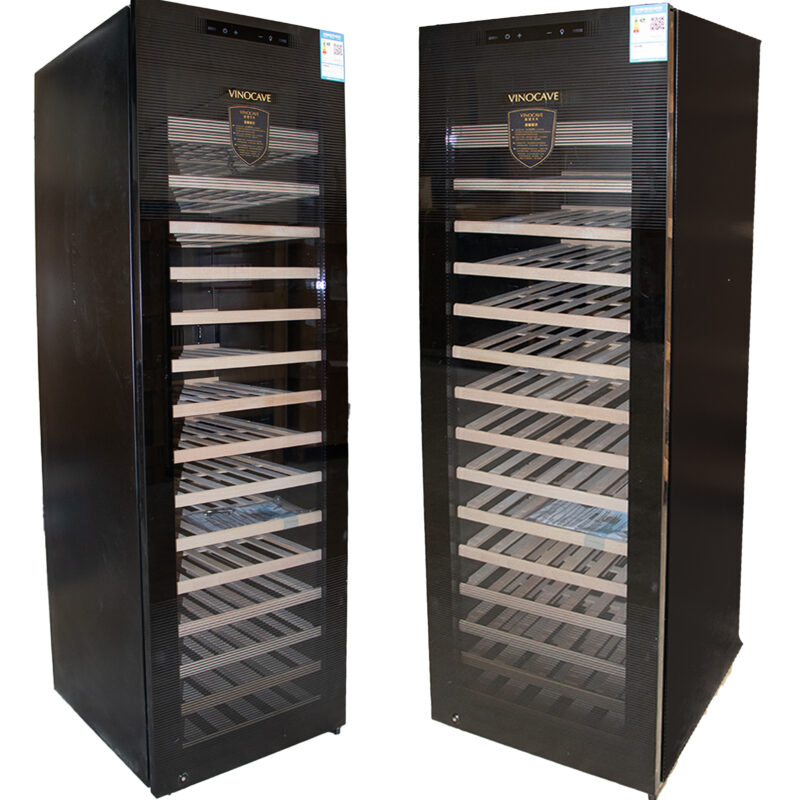 Vinocave CWC‑200A 80-Bottle Wine Refrigerator | Stainless Steel Cooler with Beech Wood Shelves