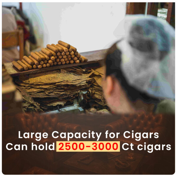 Afidano C8 Luxury electric cigar humidor, 2500-3000 Capacity, Sculptural Canvas Finish, HPR Climate Control, 9 Spanish Cedar Drawers, app-Controlled & Fingerprint Lock - Image 7