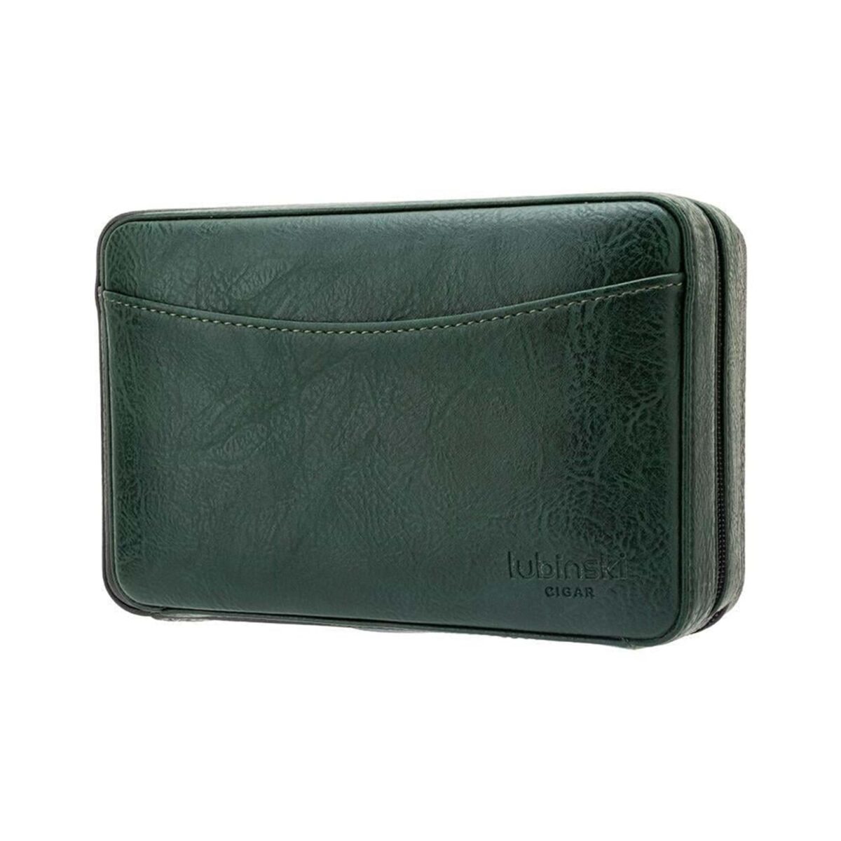 Lubinski Travel Humidor with Premium Lighter Set – 6 Cigar Capacity, Premium quality lighter, Cedar Wood Hydrometer, Portable Cigar Case with Humidity Control, Elegant Green Design