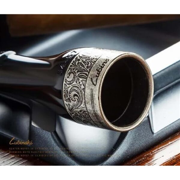 Lubinski 4-Piece Cigar Mouthpiece Set (42-57 Ring Gauge) - Premium Quality Black with Silver Band - Perfect for Cigar Lovers - Image 2