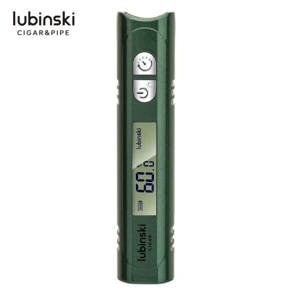 Lubinski Cigar Humidifier for Humidity Checking – Digital Display, Blue Light for Currency Note Verification, Type-C Charging Port, Cigar Holder on Top, On/Off Button