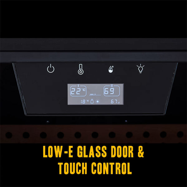 Hemingway Electric Cigar Humidor, Dual‑Zone Smart Humidifier with Touchscreen & Digital Hygrometer, Wi‑Fi App Control, UV‑Protected Glass, Spanish Cedar WOOD, Holds Up to 1200 Cigars – (CH200AH-B4) - Image 3