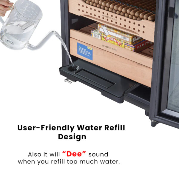 Hemingway Electric Cigar Humidor, Dual‑Zone Smart Humidifier with Touchscreen & Digital Hygrometer, Wi‑Fi App Control, UV‑Protected Glass, Spanish Cedar WOOD, Holds Up to 1200 Cigars – (CH200AH-B4) - Image 5