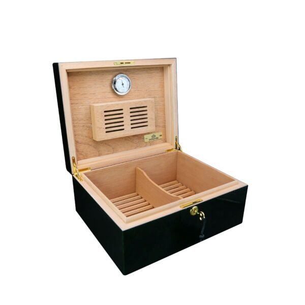 DONATUS Luxury Dark Green Desktop Cigar Humidor – 200 Cigar Capacity, Premium Quality with Hygrometer inbuild & Key Lock | Perfect Gift for Cigar Enthusiasts