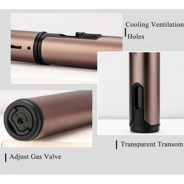Windproof Torch Flame Lighter – Refillable Butane, Adjustable Blue Flame, Premium Metal Design (Gas Not Included) - Image 3