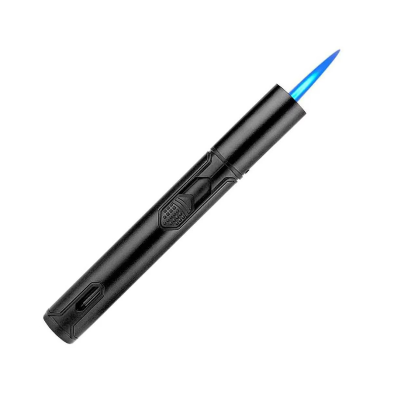 windproof torch lighter blue flame refillable metal body