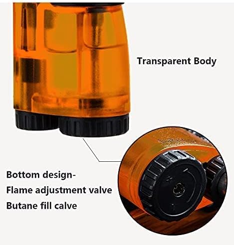 LUBINSKI Cigar Cutter and Torch Lighter 3 Jet Cigar Lighter w Punch, Security Lock Cigar Cutter W Cigar Stand Gift Set (Orange)