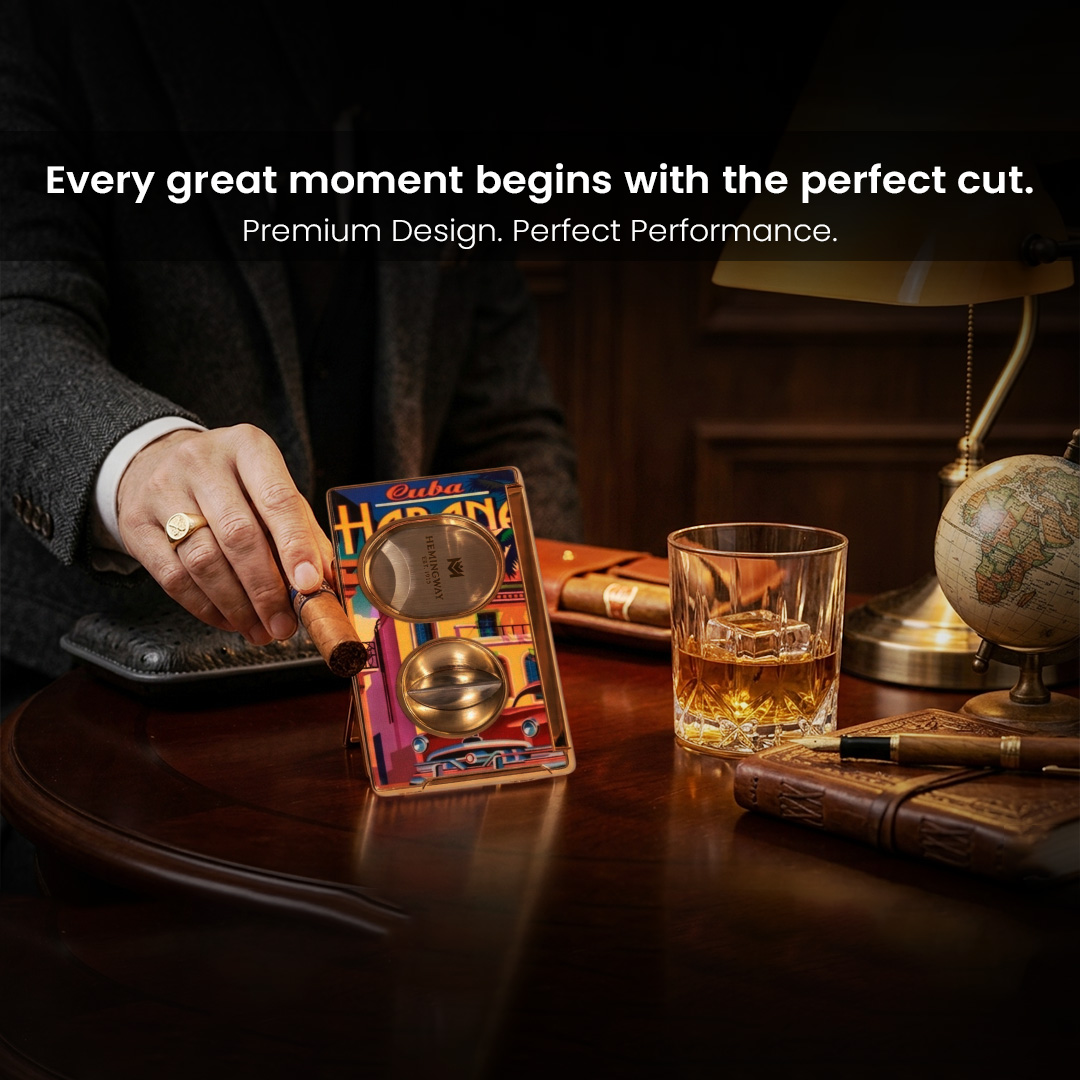 Hemingway Dual Blade Cigar Cutter – Luxury Metal Cutter