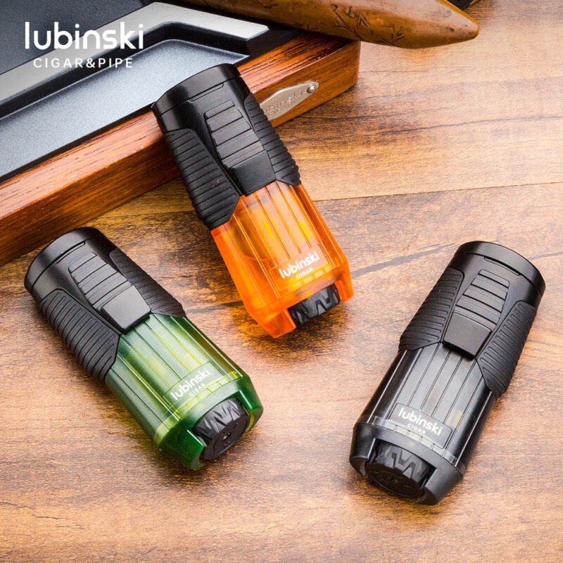 Lubinski Gradient Jet Flame Cigar Lighter – Windproof Refillable Torch, Premium Metal Design