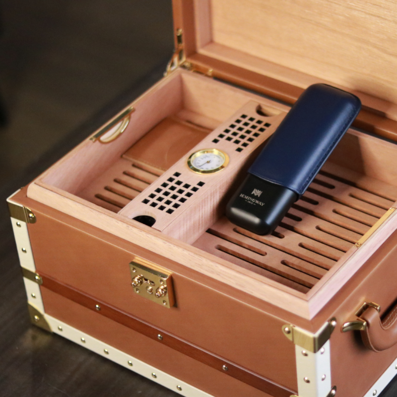 Luxury Cigar Humidor Treasurer Brown
