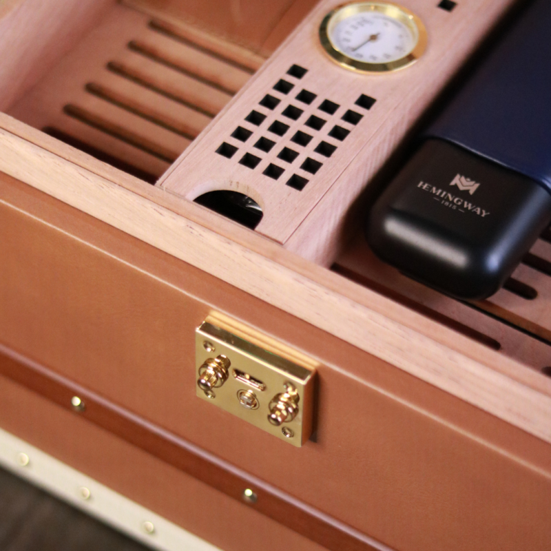 Luxury Cigar Humidor Treasurer Brown